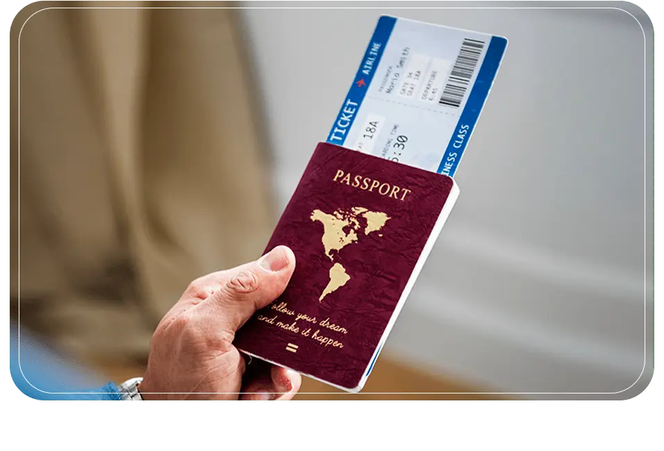 passport and airline ticket